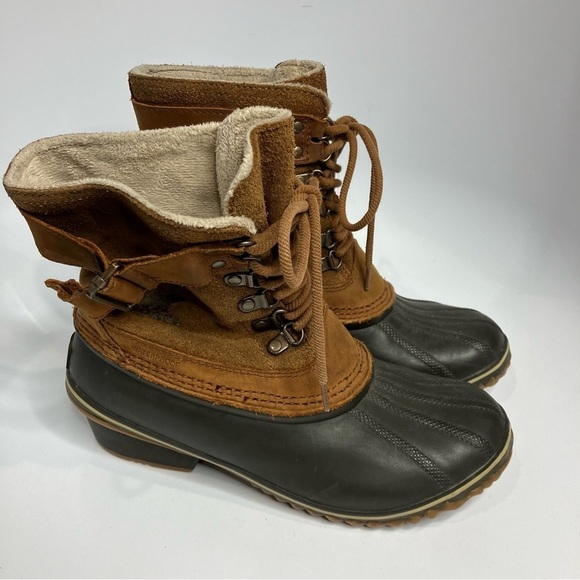 Sorel winter fancy lace up boots duck boots size 8.5 - Picture 3 of 10